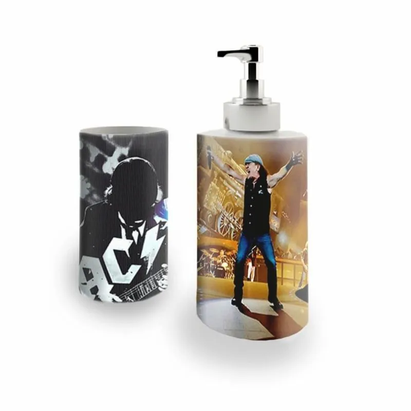 Kit Banh. Saboneteira + P.Escovas Porce.ACDC 400ml (02)