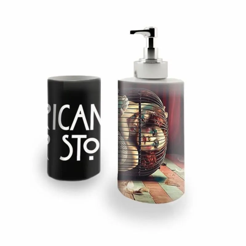 Kit Banh. Saboneteira + P.Escovas Porce.American 400ml (01)