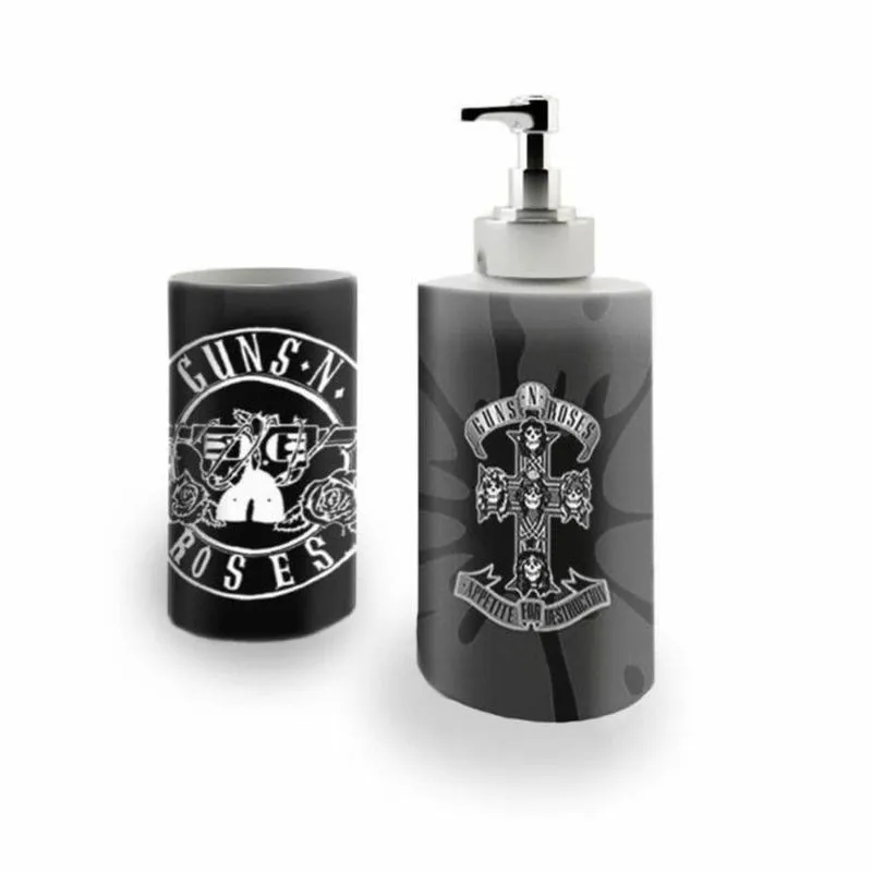 Kit Banh. Saboneteira + P.Escovas Porce.Guns 400ml (01)