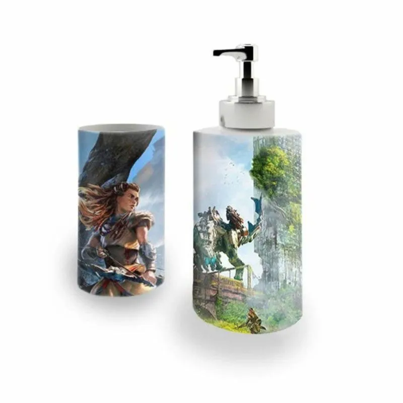 Kit Banh. Saboneteira + P.Escovas Porce.Horizon 400ml (01)