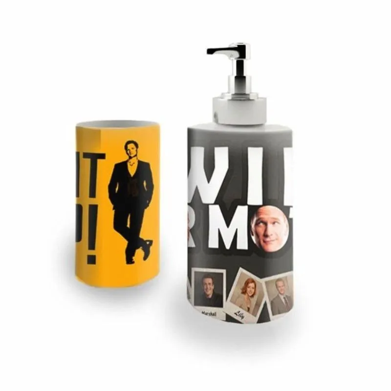 Kit Banh. Saboneteira + P.Escovas Porce.HIMYM 400ml (01)