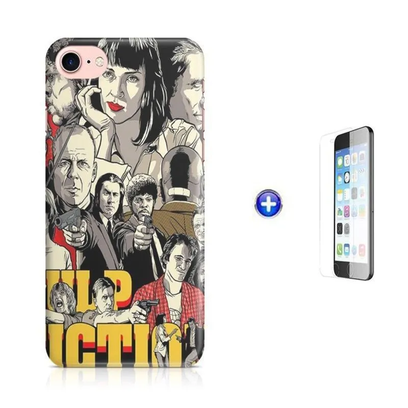 Kit Capa iPhone 8 - 4,7' Pulp Fiction + Pel Vidro BD1