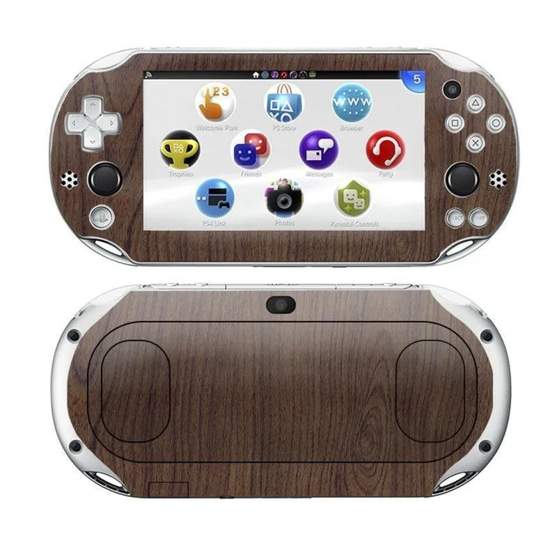 Kit Skin Adesivo Protetor PS VITA Playstation 2000 Slim (Madeira)