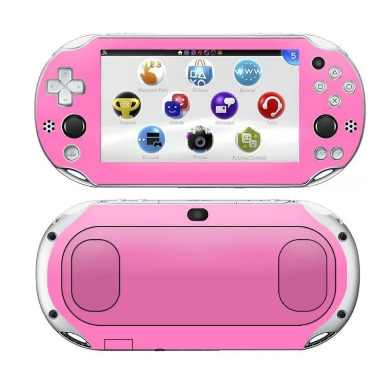 Kit Skin Adesivo Protetor PS VITA Playstation 2000 Slim (Rosa)