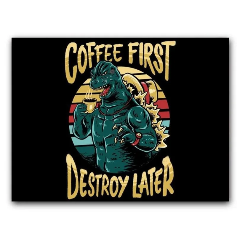 Placa MDF 20 cm x 30 cm - Café Godzilla Coffee (BD41)