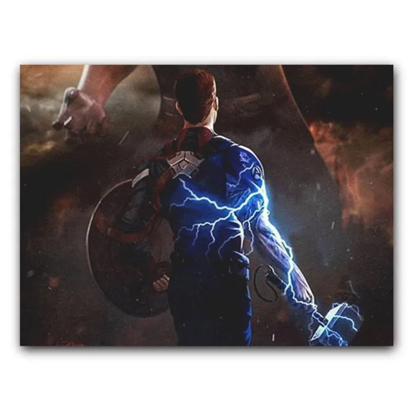 Placa MDF 20 cm x 30 cm - Capitão America Mjolnir Thor