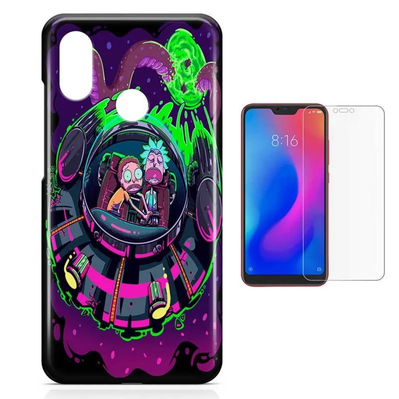 Kit Capa Case TPU Xiaomi Redmi Note 7 Pro Rick and Morty + Pel Vidro (BD01)