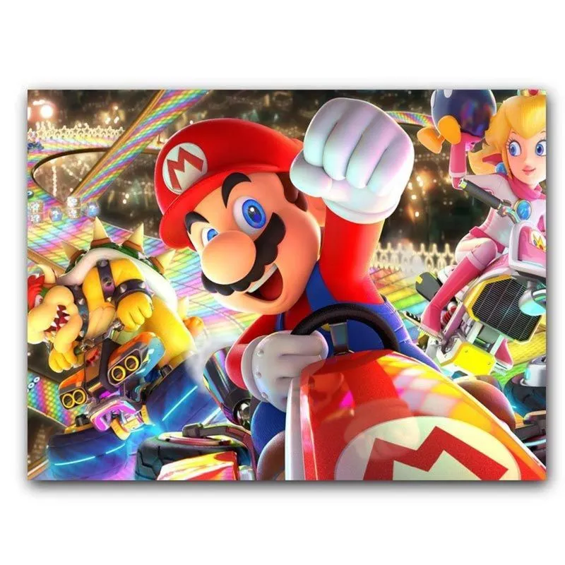Placa MDF 20 cm x 30 cm - Super Mario Kart (BD54)