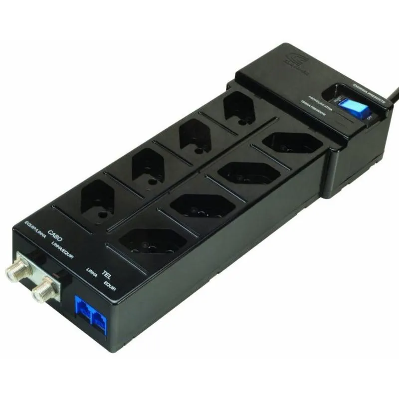 DPS - 8 tomadas - Clamper Multi Proteção - Preto - 9373