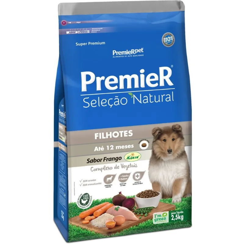 Premier Seleção Natural Cães Filhotes Sabor Frango 2,5 kg