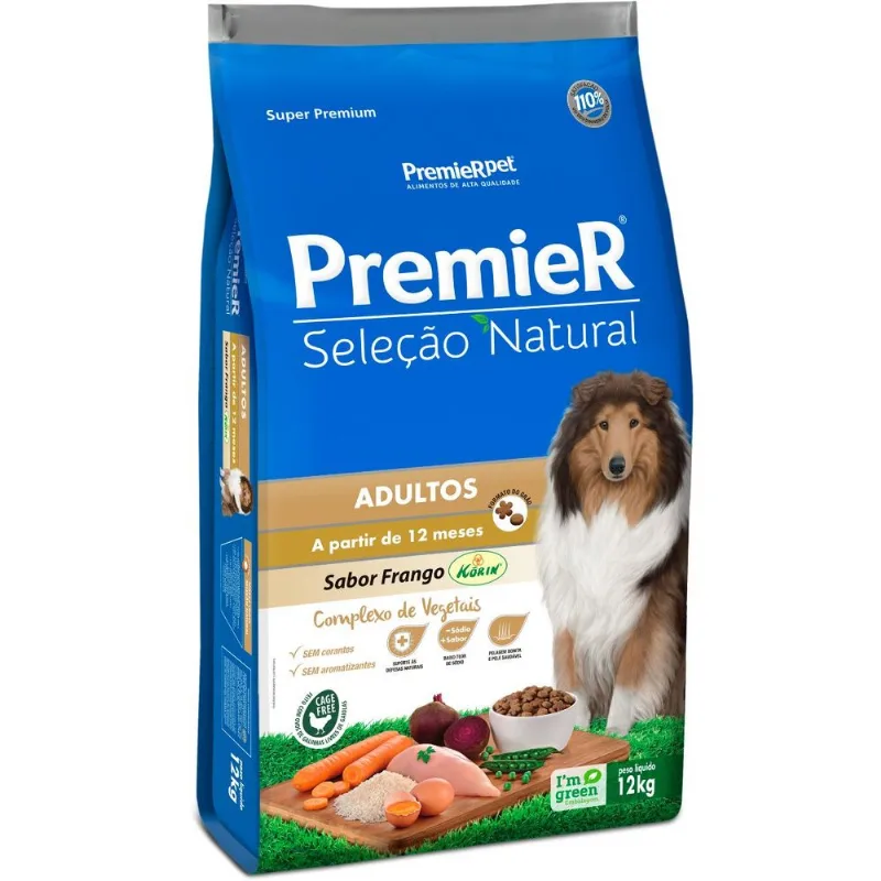 Premier Seleção Natural Cães Adultos Sabor Frango 12 kg