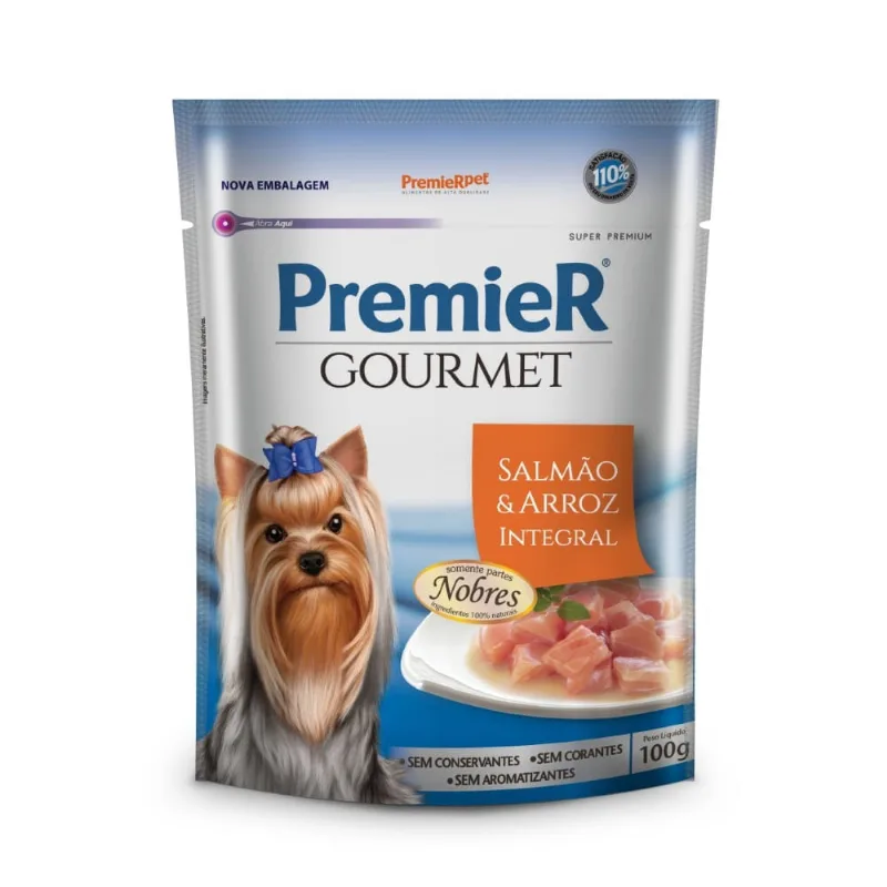 Premier Gourmet Cães - Salmão e Arroz Integral - 0,100kg