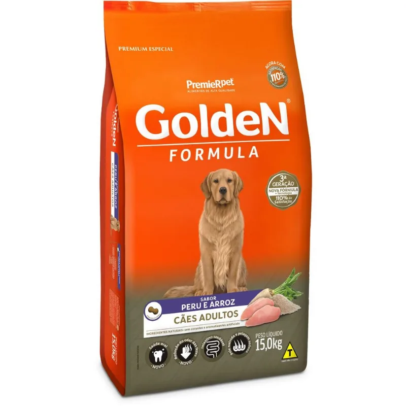Golden Fórmula Cães Adultos Sabor Peru & Arroz - 15kg