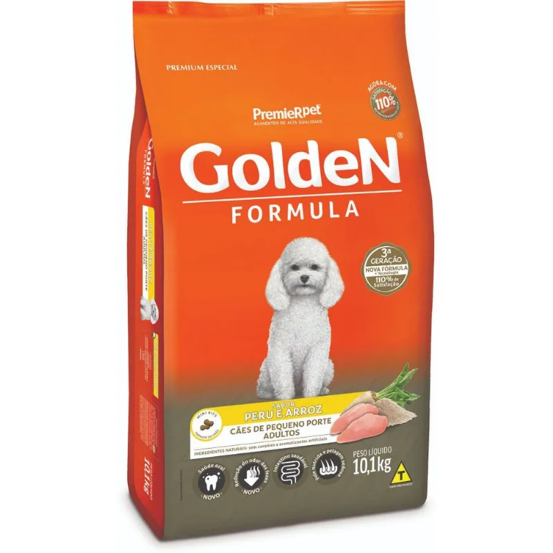 Golden Fórmula Cães Adultos Sabor Peru & Arroz Mini Bits 10,1 kg