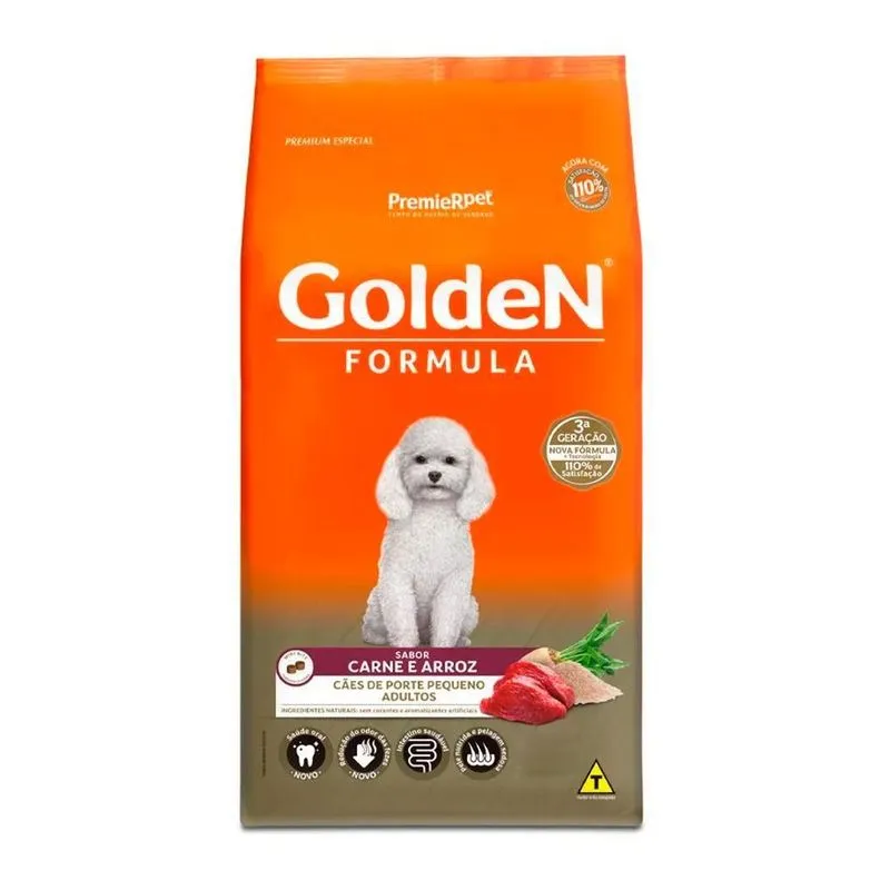 Golden Fórmula Mini Bits Cães R Pequena Carne E Arroz 10,1Kg