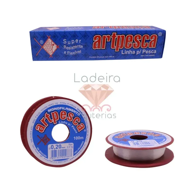 Fio de Nylon 0.20MM Artpesca C/20RL de 100M Cada 098 - Transparente