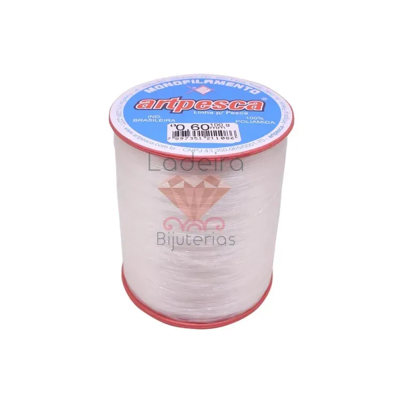 Fio de Nylon 0.60MM Artpesca com 100GR 310 Metros 098 - Transparente