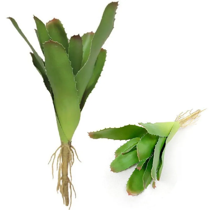 Kit 2 Peças Bromélia Planta Artificial Verde 28cm 20 Folhas