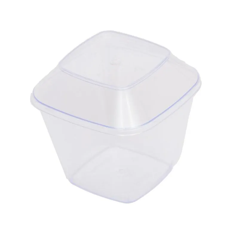 240 Pote Pp Quadrado Tampa Freezer Micro 250ml Prafesta (1cx
