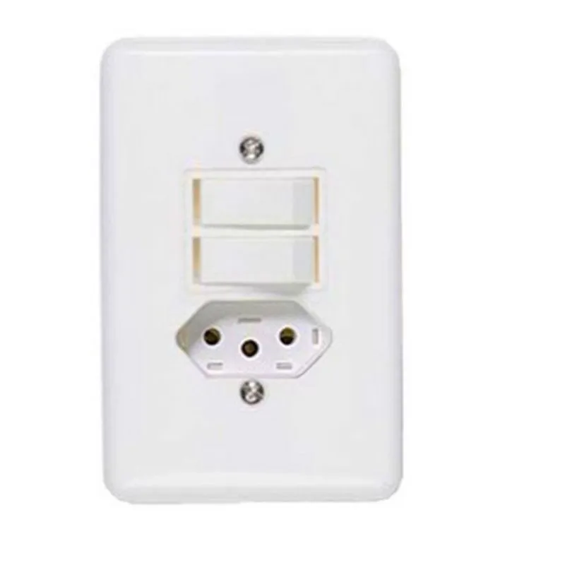 2 Interruptor Simples + 1 Tomada 10a Homelink - Fc