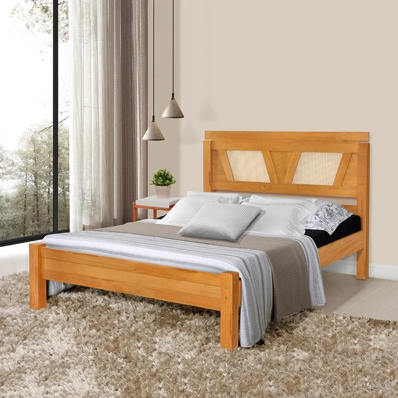 Cama De Casal Madeira Magnolia Imbuia