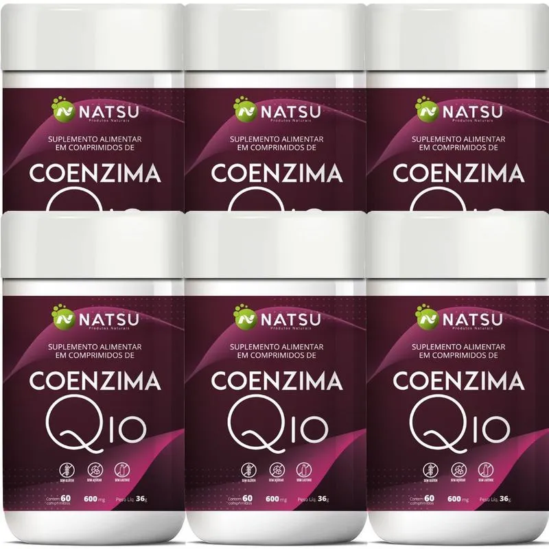 Kit 6 Potes Coenzima Q10 Coq10 100mg Vitamina E 360 comprimidos