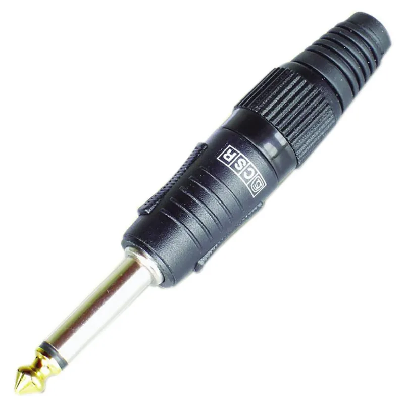 Plugue P-10 Mono CSR L-107BK Plastico Preto para Guitarra PM - CSR