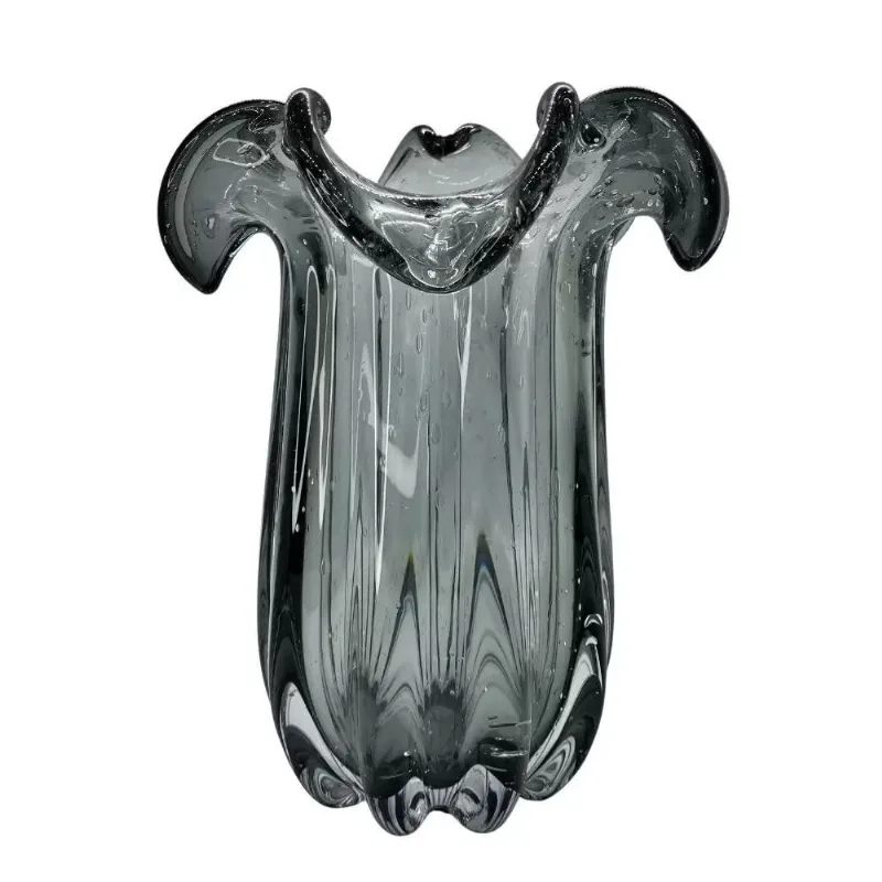 Vaso de Vidro Murano Decorativo Veneza 24cm Jolitex