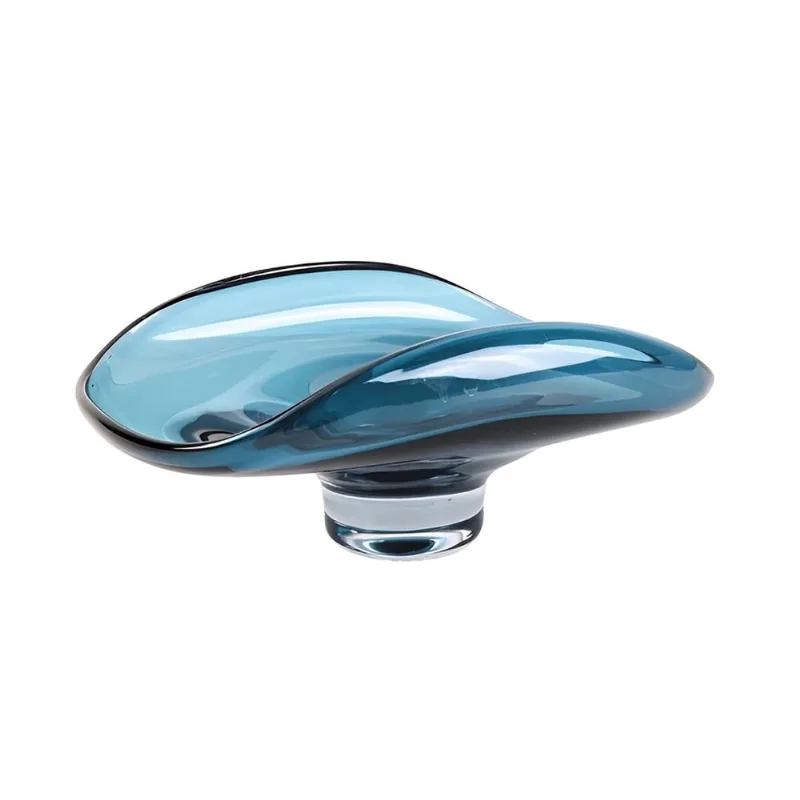 Centro de Mesa de Vidro Murano Decorativo Bari Azul 39cm mek