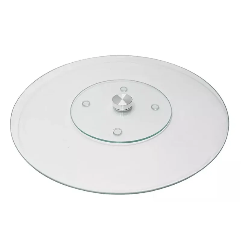 Centro De Mesa Giratório Vidro Prato Decorativo Orbital
