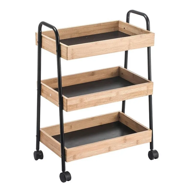 Carrinho Organizador De Bambu Tokyo 46X28X68Cm (9002002)