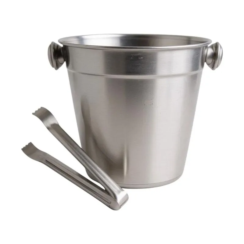 Balde De Gelo Com Pegador Gelatus Aço Inoxidável Bar Bebidas