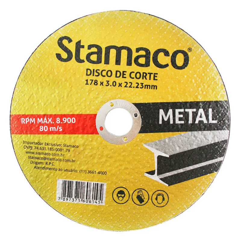 Disco De Corte Metal 178x 3.0x 22,23mm Stamaco 178mm