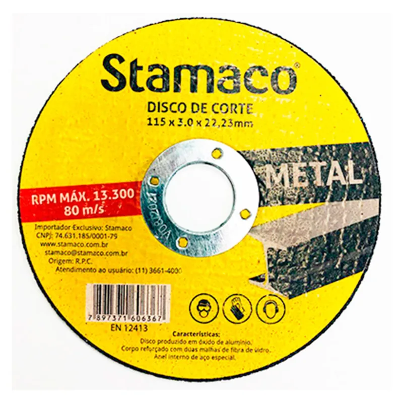Disco De Corte Metal 115x 3.0x 22,23mm Stamaco 115mm