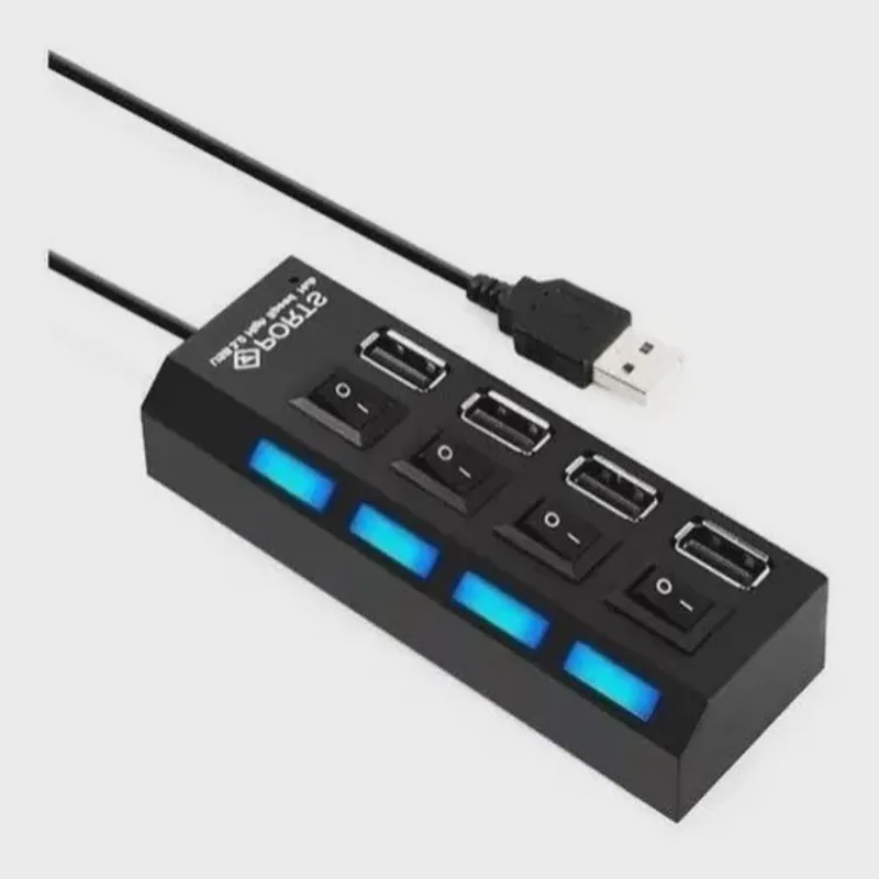 Hub Usb 4 Portas Usb 2.0 Pendrive Tv Mouse Teclado Adaptado