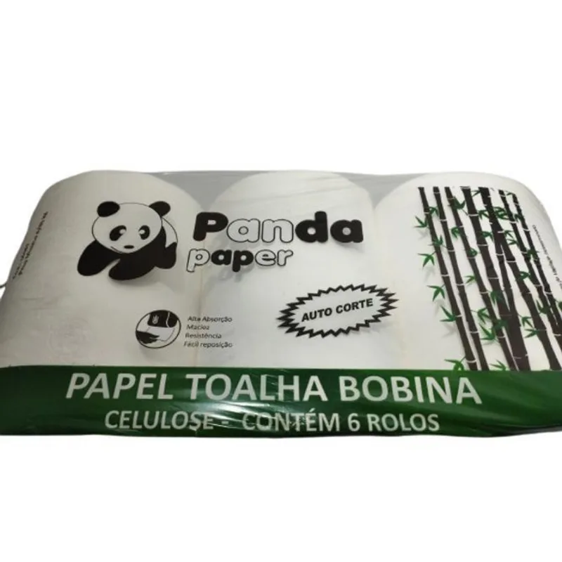 Papel Toalha Bobina Auto Corte 20cmx150metros Panda Paper