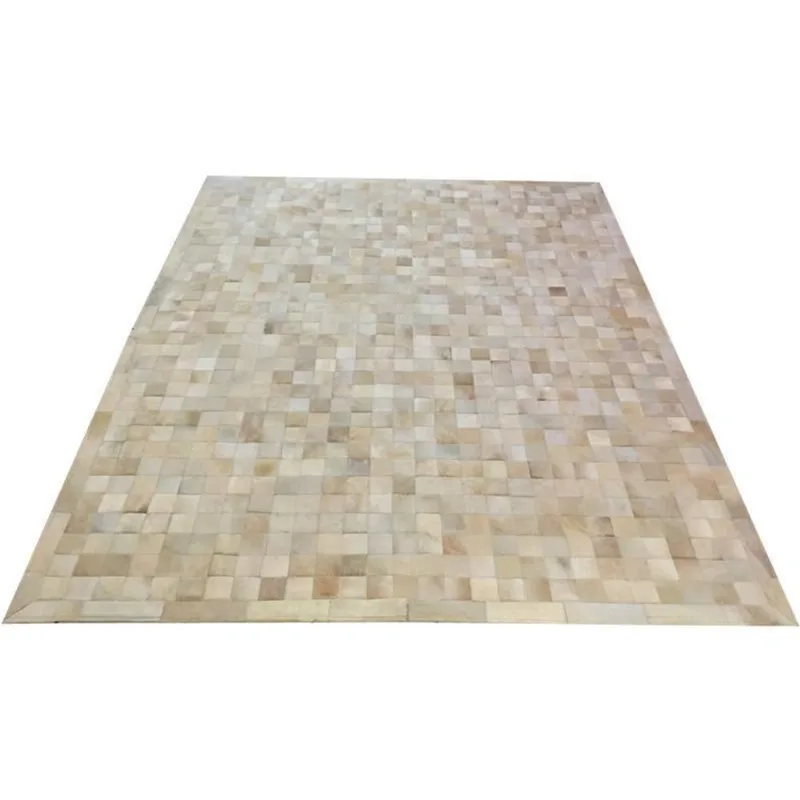 Tapete De Couro Bege Claro 2,00X2,50 Com Bordas