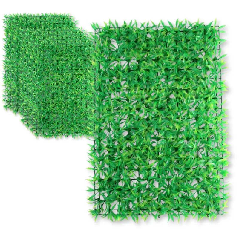 Kit 20 Placas Grama Artificial Decorativa Folhas Finas 40x60