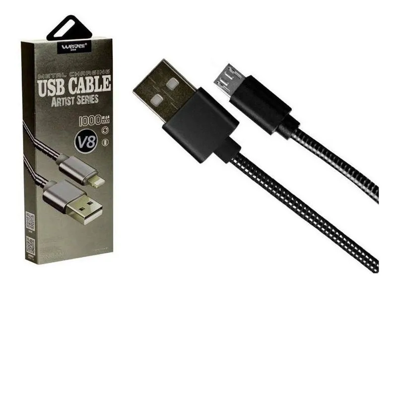 Cabo Usb V8 Metalizado 1m Artist Series Shinka