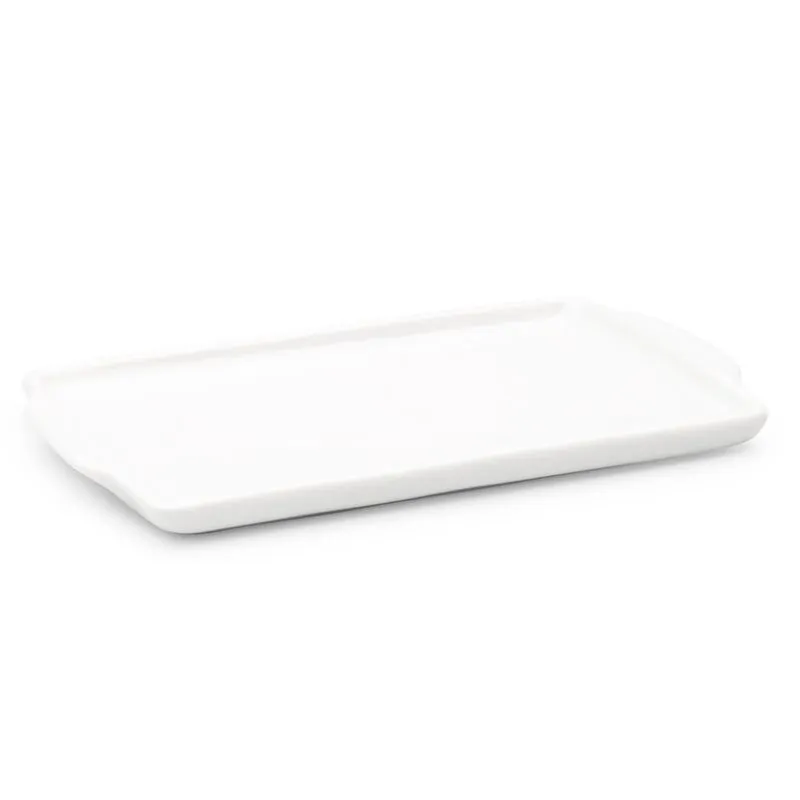 Kit 10 bandejas de porcelana retangular pequena 21,5 cm