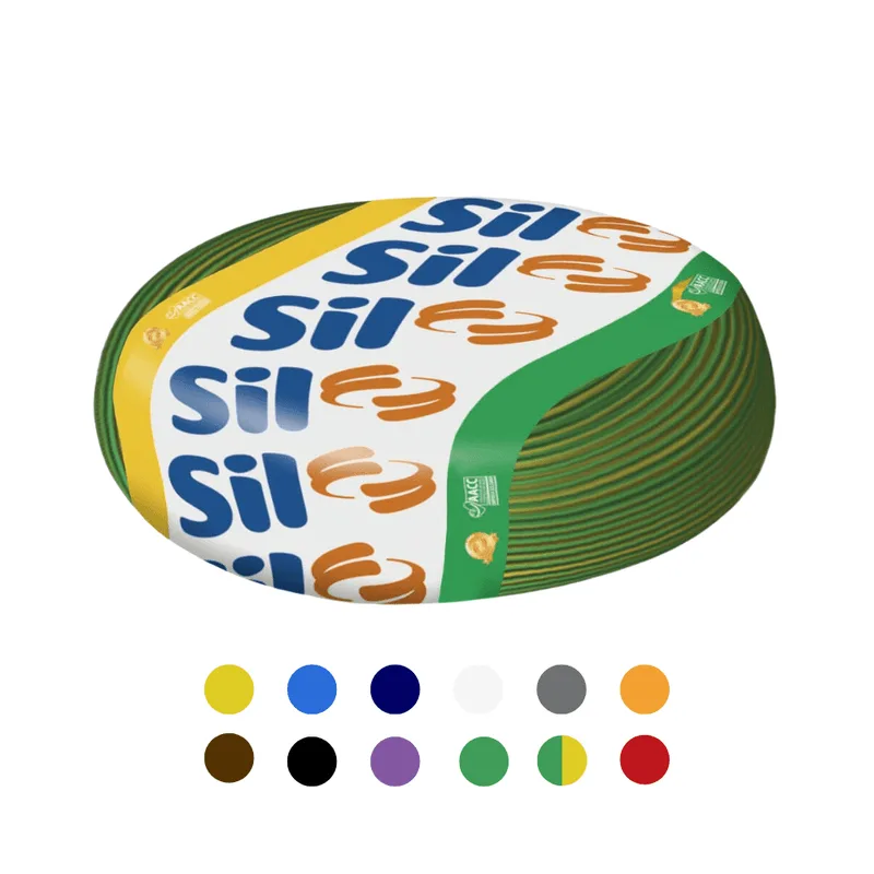Cabo Flexível 10mm² 750V Rolo 100m Sil Verde Com Amarelo