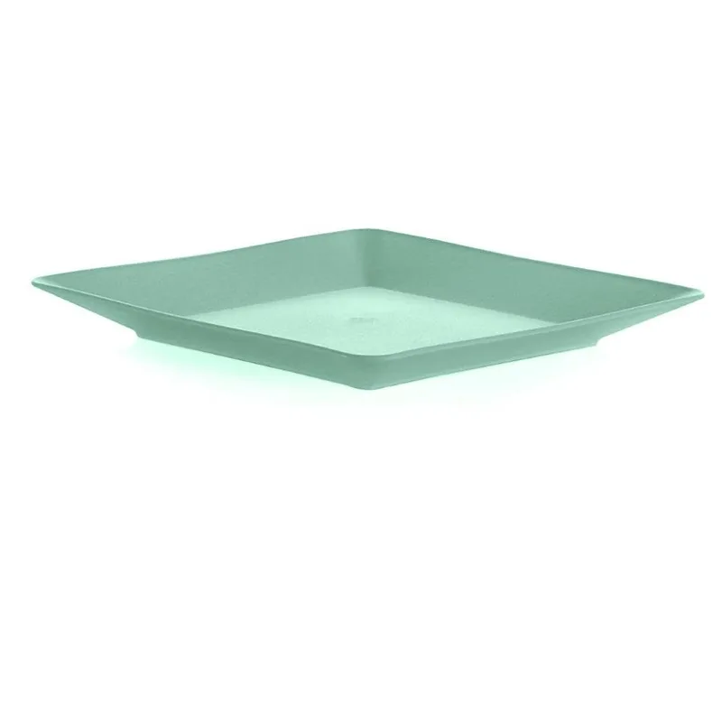 Prato Lanche Quadrado Plástico 17 Cm Ou Verde