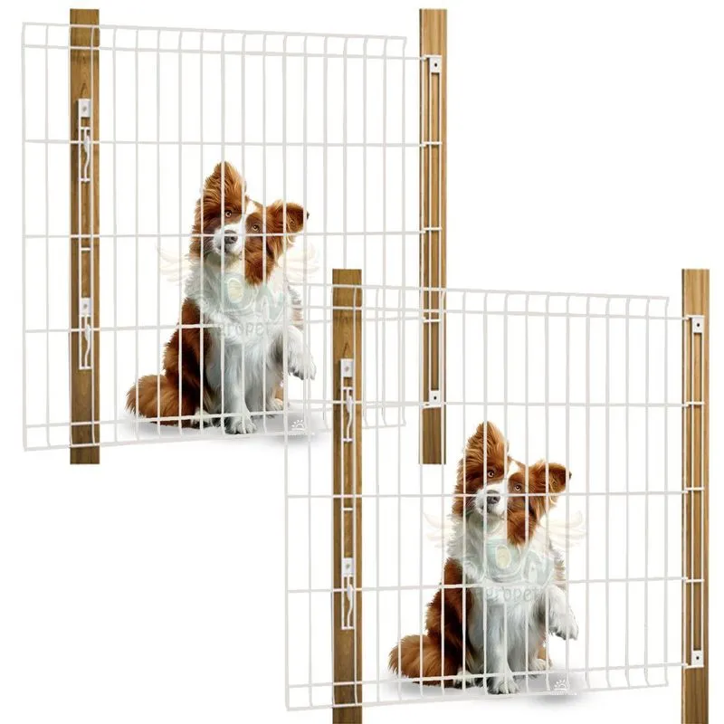 Kit 2 Portão Pet Proteção Cachorro Criança 80x70 Retrátil