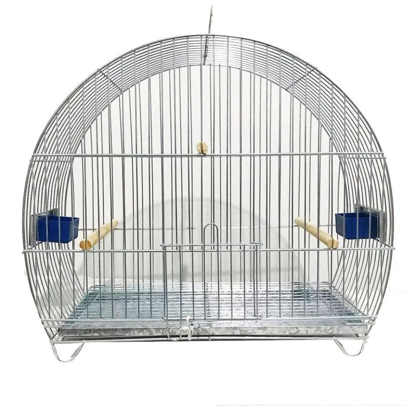 Gaiola Oval Canário Completa Piso Cocho Bandeja - Malha Fina