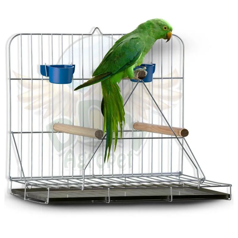 Gaiola Poleiro Triplo Dobrável Papagaio Calopsita Ringneck