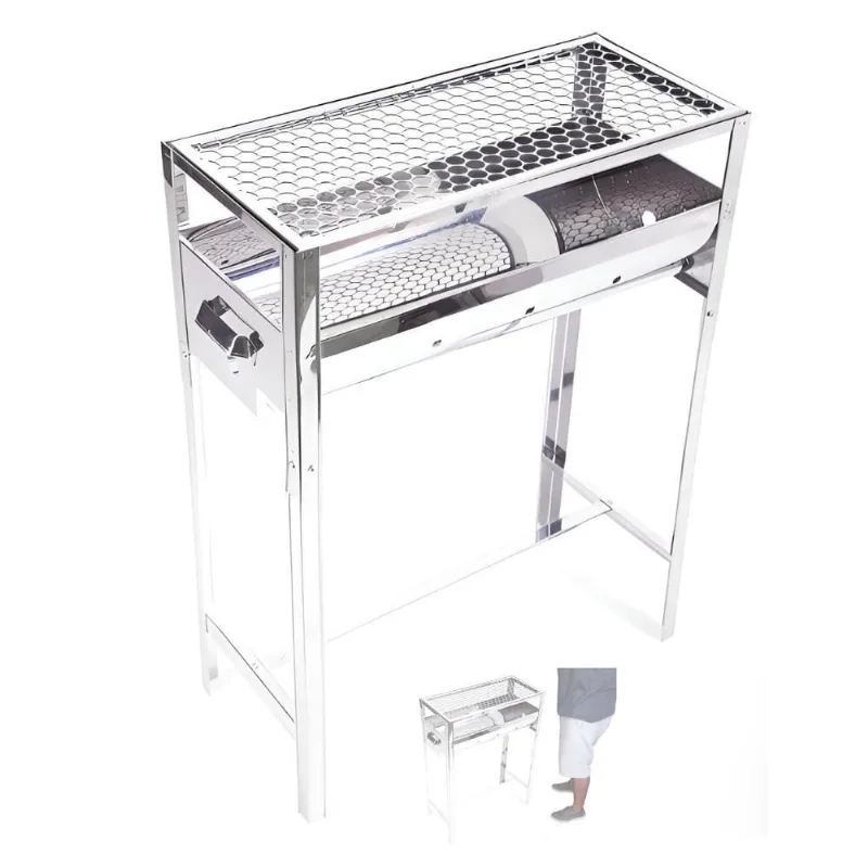 Churrasqueira Inox Gourmet com Grelha - Pé alta - Carvão