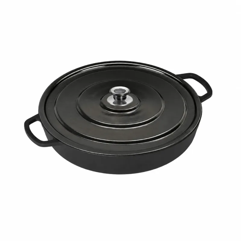 Frigideira Paella Alça de Ferro e Tampa Metálica 36x12 cm 6,4L