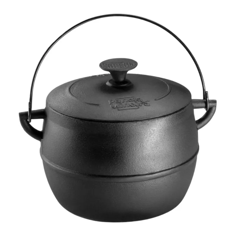 Caldeirão Bojudo com Tampa 18 cm 4 L em Ferro Fundido Panela Mineira