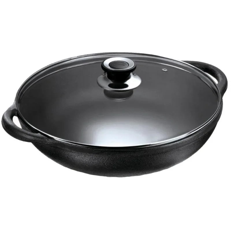 Panela Parmegiana Alça de Ferro e Tampa de Vidro 28x13cm 3L