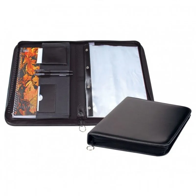 Pasta Executiva Representante em Couro Sintético com Envelopes Plásticos Incorpast 1662 Preto
